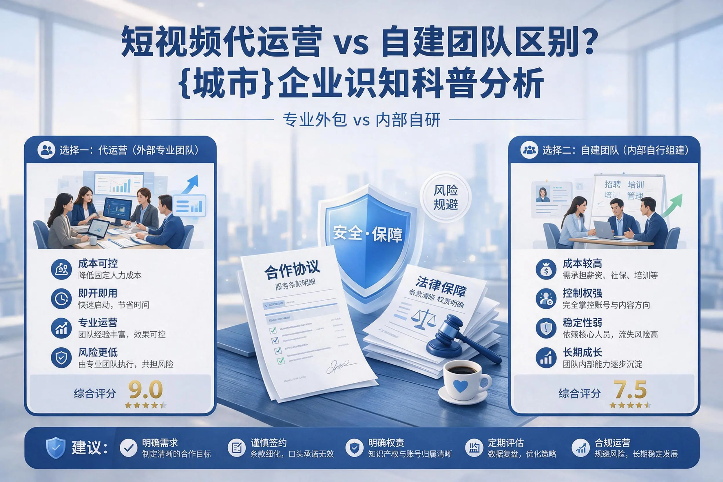 短视频代运营与自建团队区别?邢台企业认知科普分析
