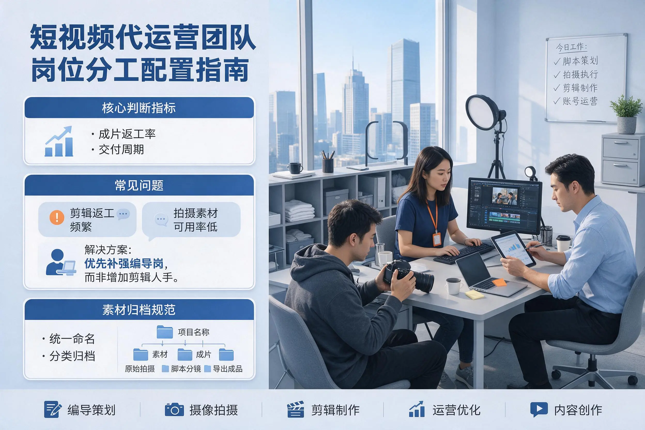 短视频代运营团队如何配置?邢台企业岗位分工科普说明