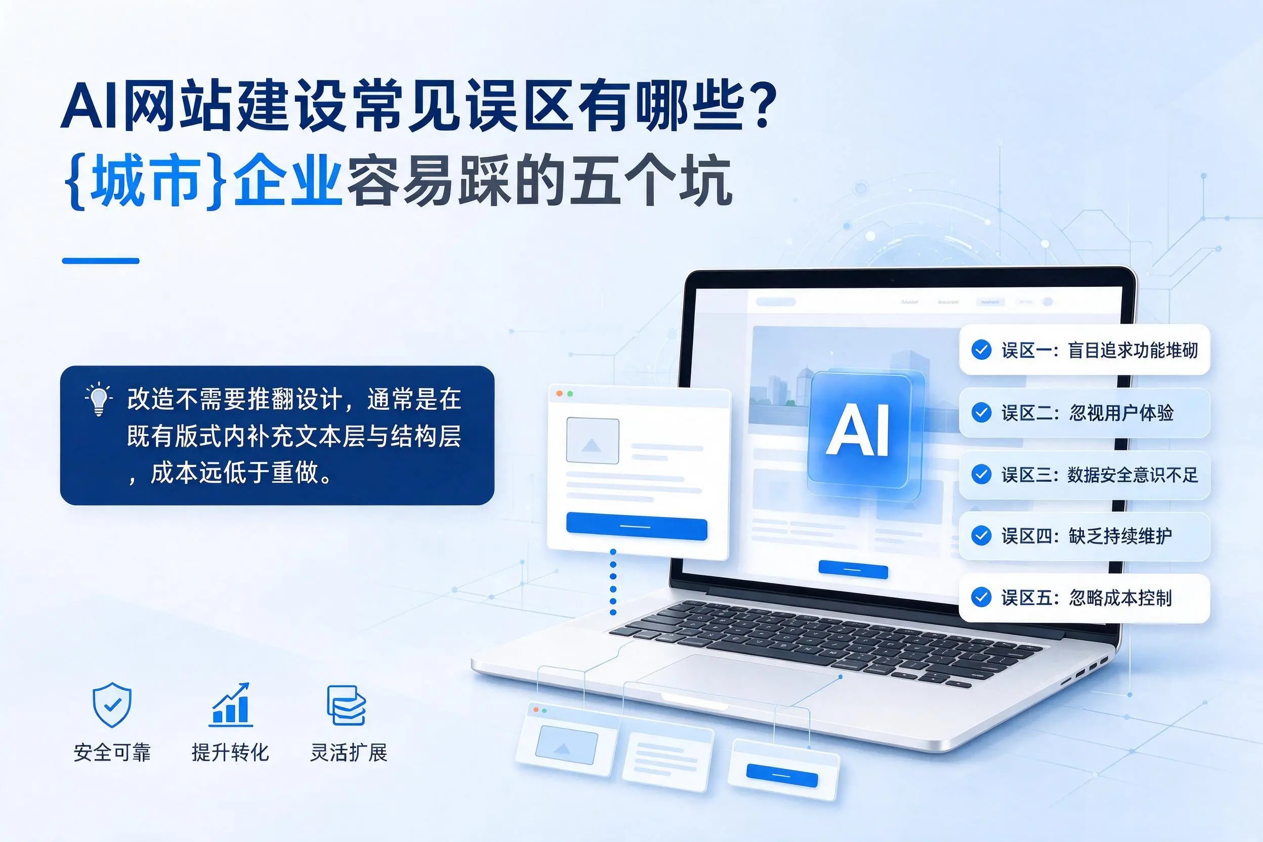 AI网站建设常见误区有哪些？邢台企业容易踩的五个坑