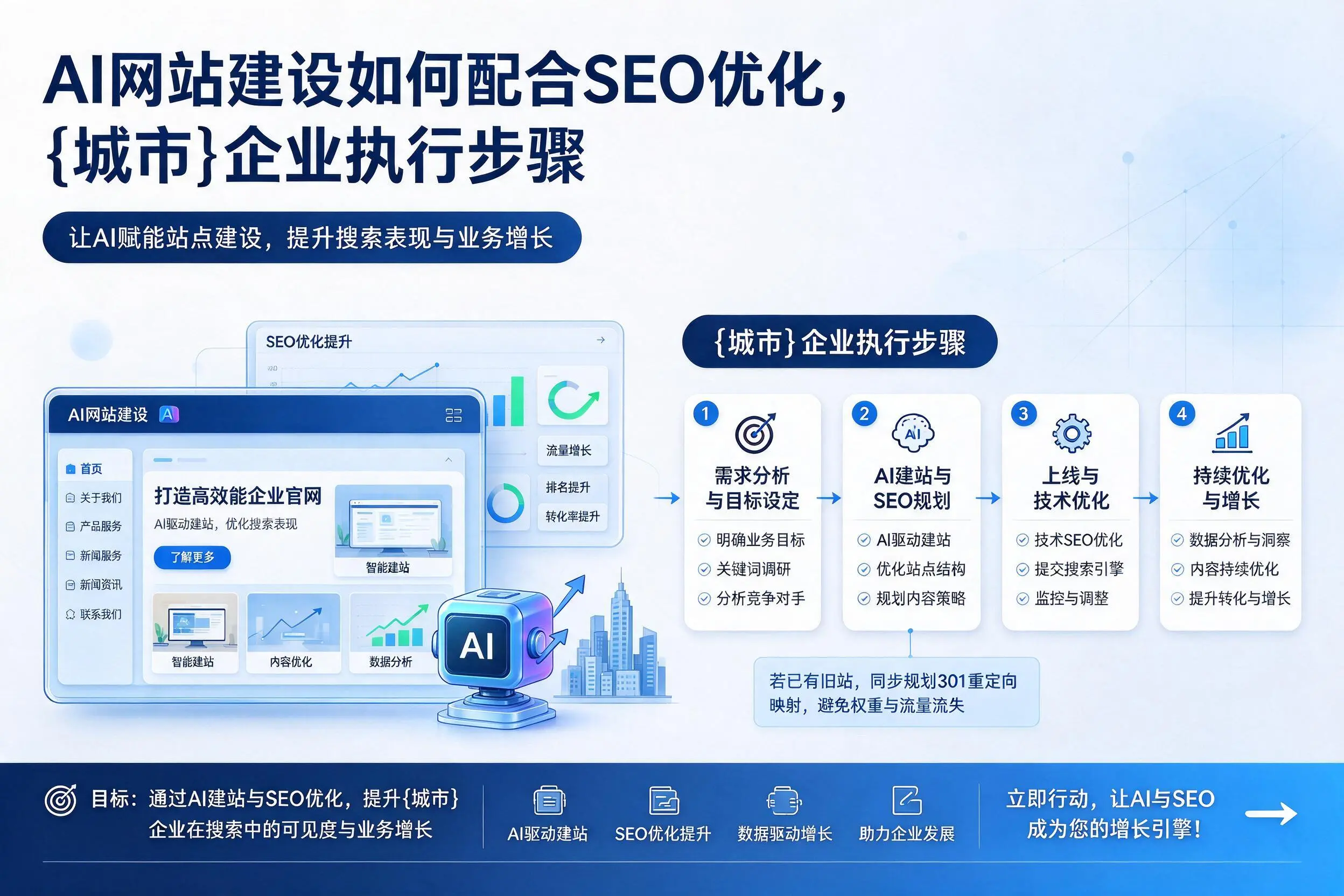 AI网站建设如何配合SEO优化,邢台企业执行步骤