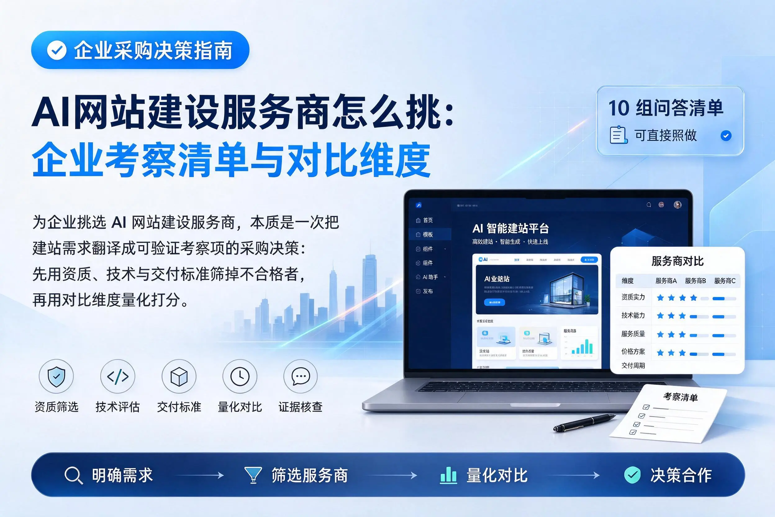 AI网站建设服务商怎么挑:邢台企业考察清单与对比维度